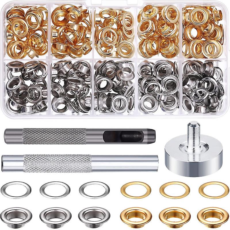 100 Set Shoe Eyelets Grommet Sets Grommets Kit Eyelets Button Kit with 3PCS Tool