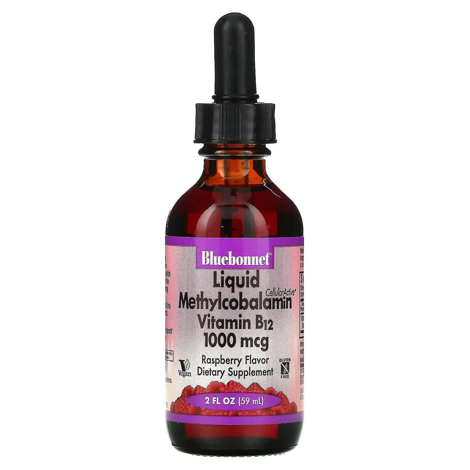 Bluebonnet Nutrition, Liquid CelluarActive Methylcobalamin Vitamin B12, Raspberry, 1,000 mcg, 2 fl o