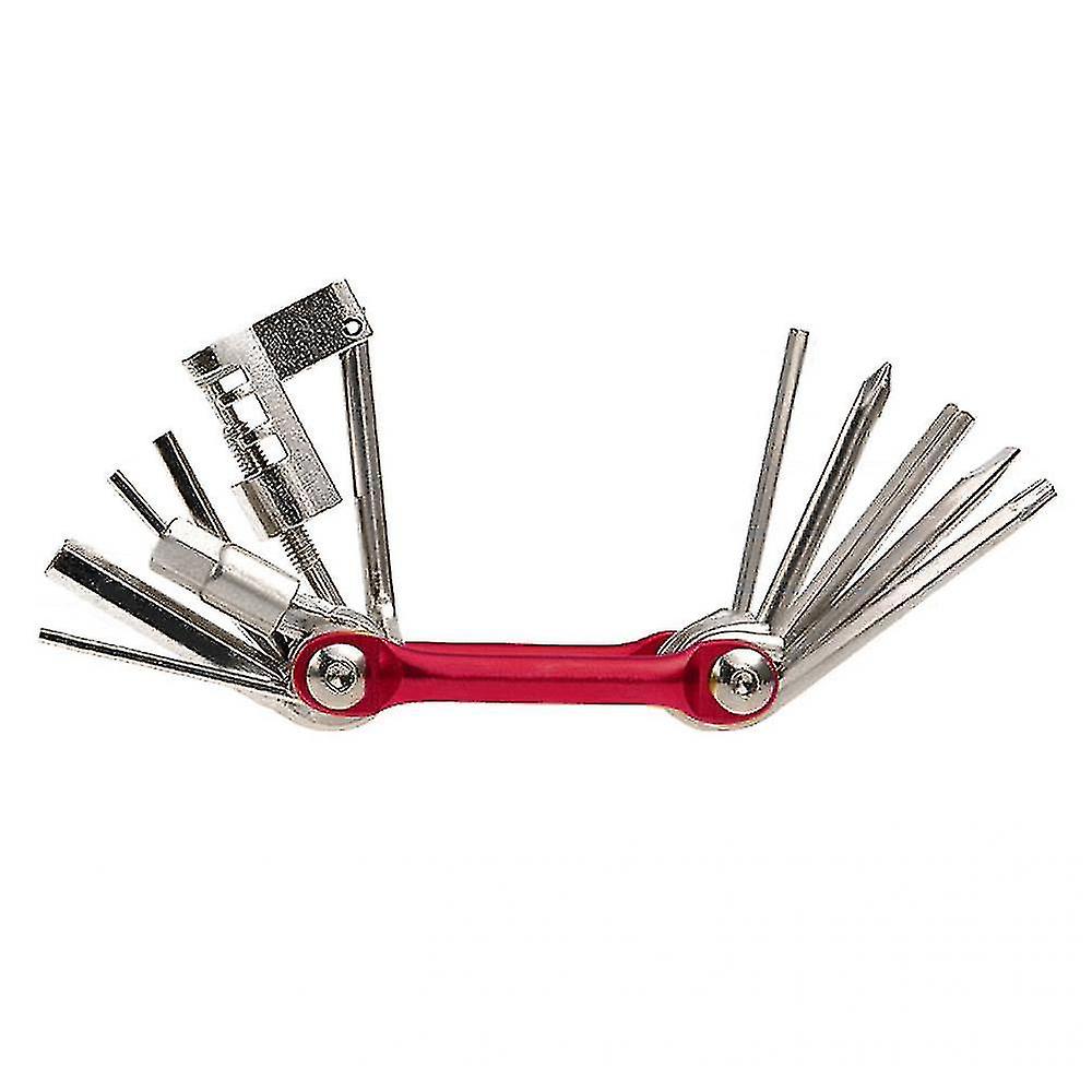 Bicycle Tools Bicycle Riding Equipment 11 In One Tool Set Allen Wrench With Chain Driver Red