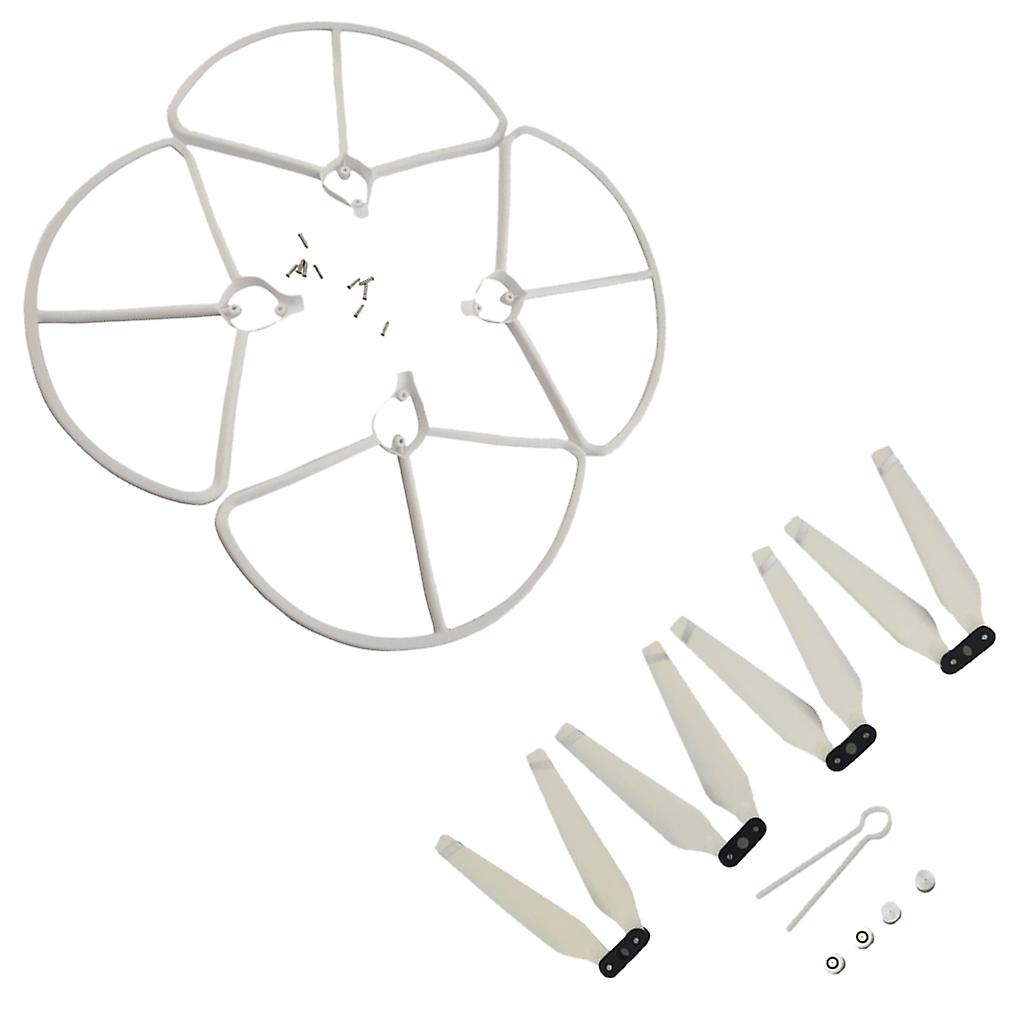 4 Pieces RC Drone Protective Cover with Foldable Propeller for Hubsan White