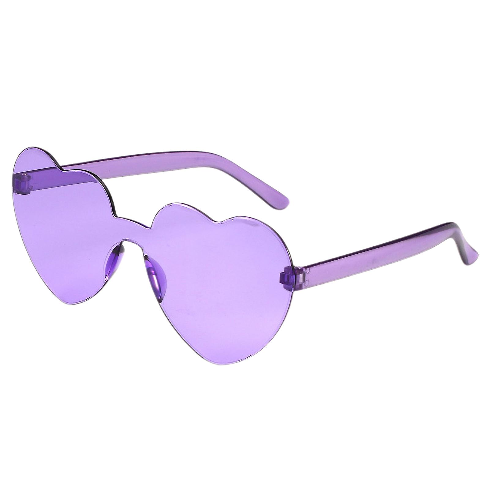 Candy Color Heart Sunglasses Fashion Rimless Driving Sun Glasses