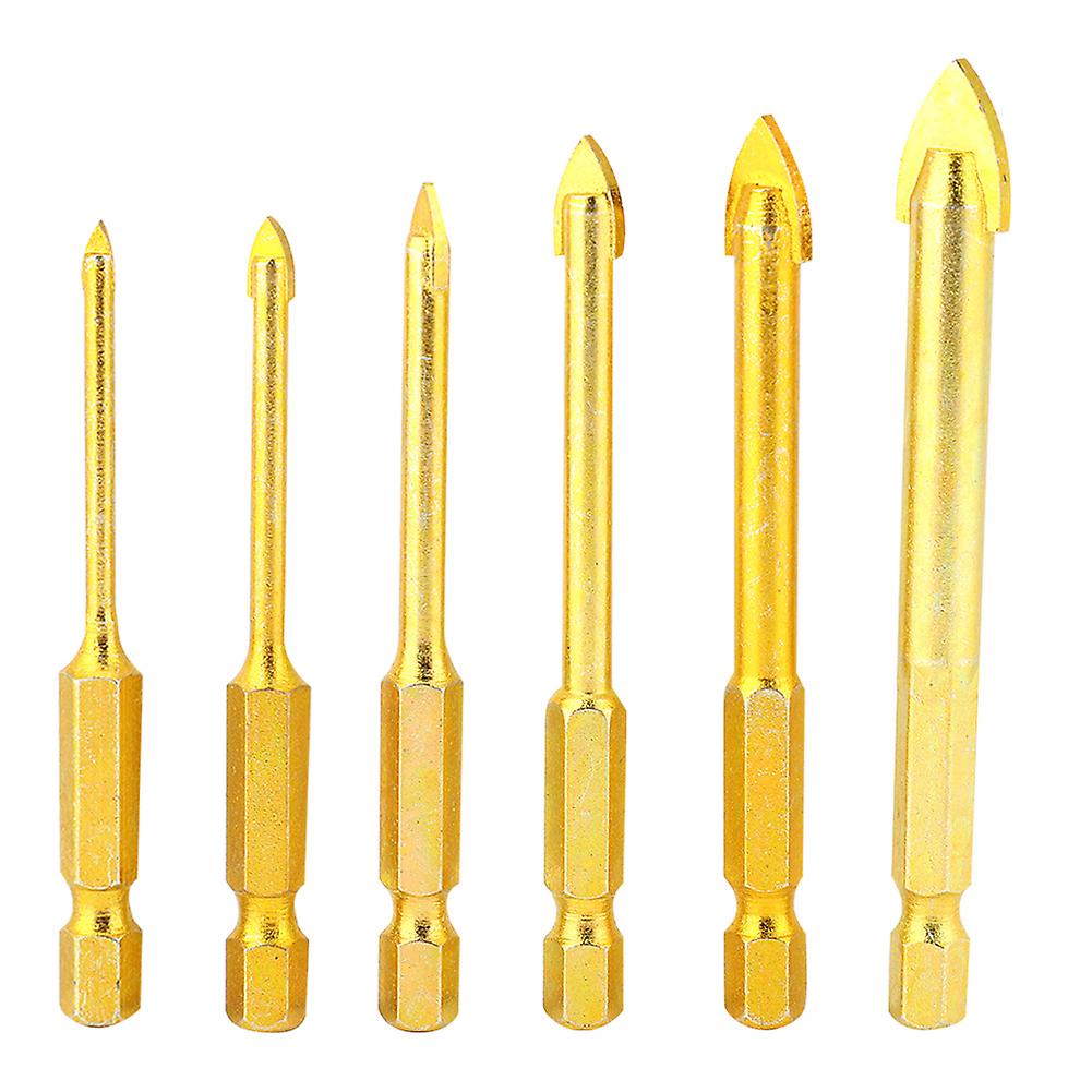 6pcs Triangular Drill Bits Hex Shank Slot Twisted Drilling Bits 3/4/5/6/8/10mm