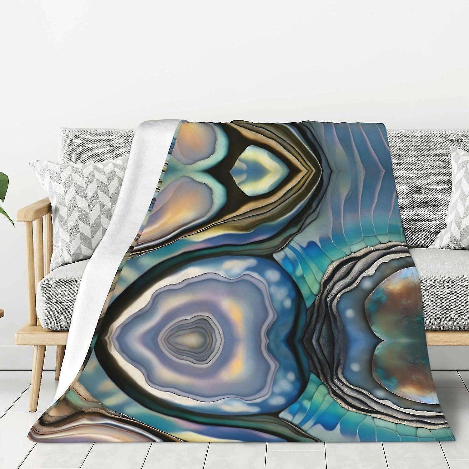 Abalone Nacre Pattern Thicken Flannel Blanket 80"x60" : Lightweight, Warm And Durable, Super Soft And Feels Great