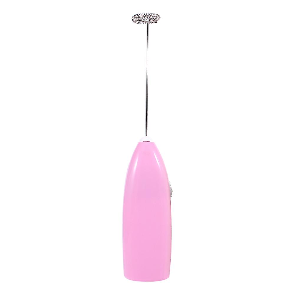 Electric Milk Frother Kitchen with Handle, Coffee Frother, Egg Beater, Whisk, Stirrer, Pink