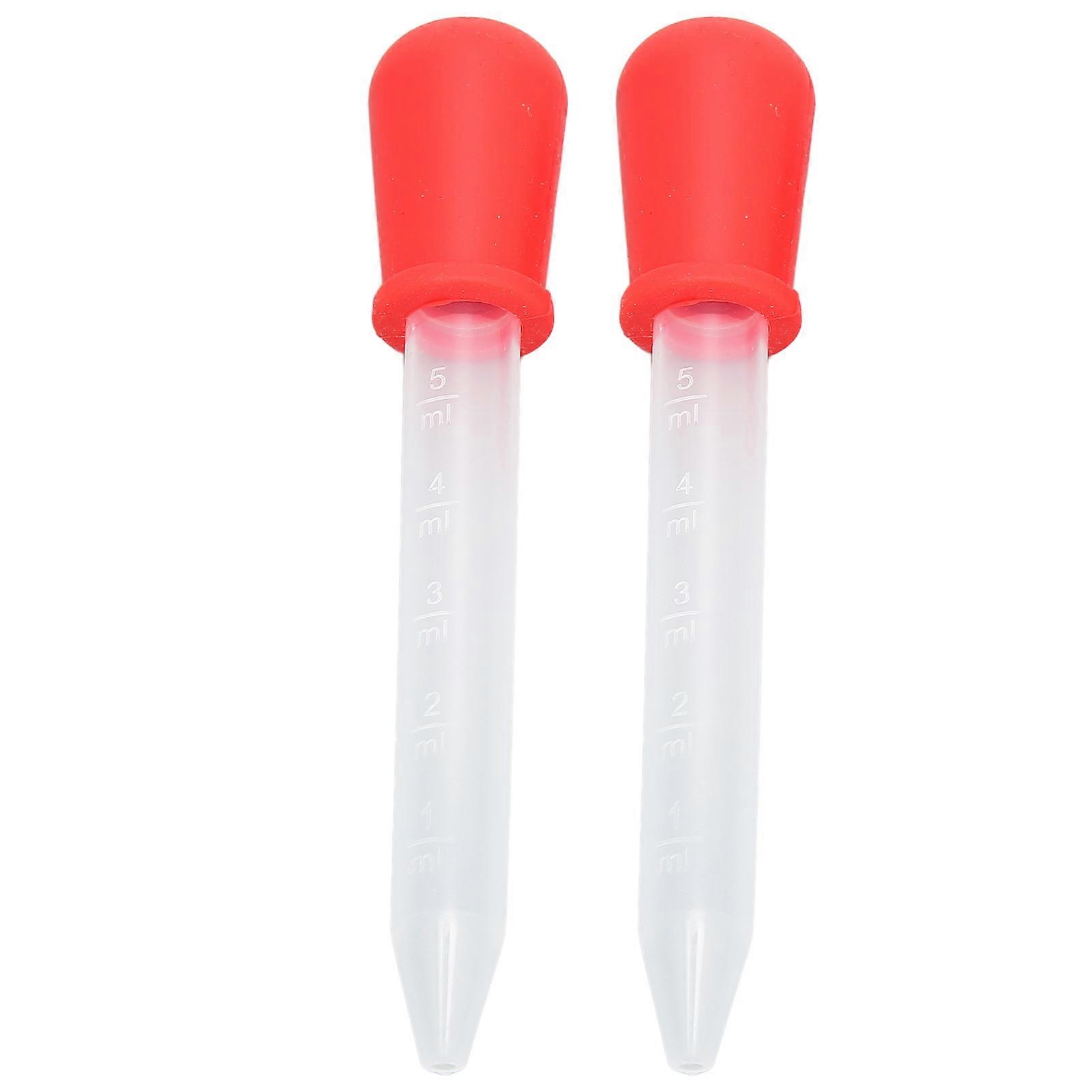2pcs Multifunctional Transfer Pipette Silicone Calibrated Liquid Dropper for Laboratory DIY Art