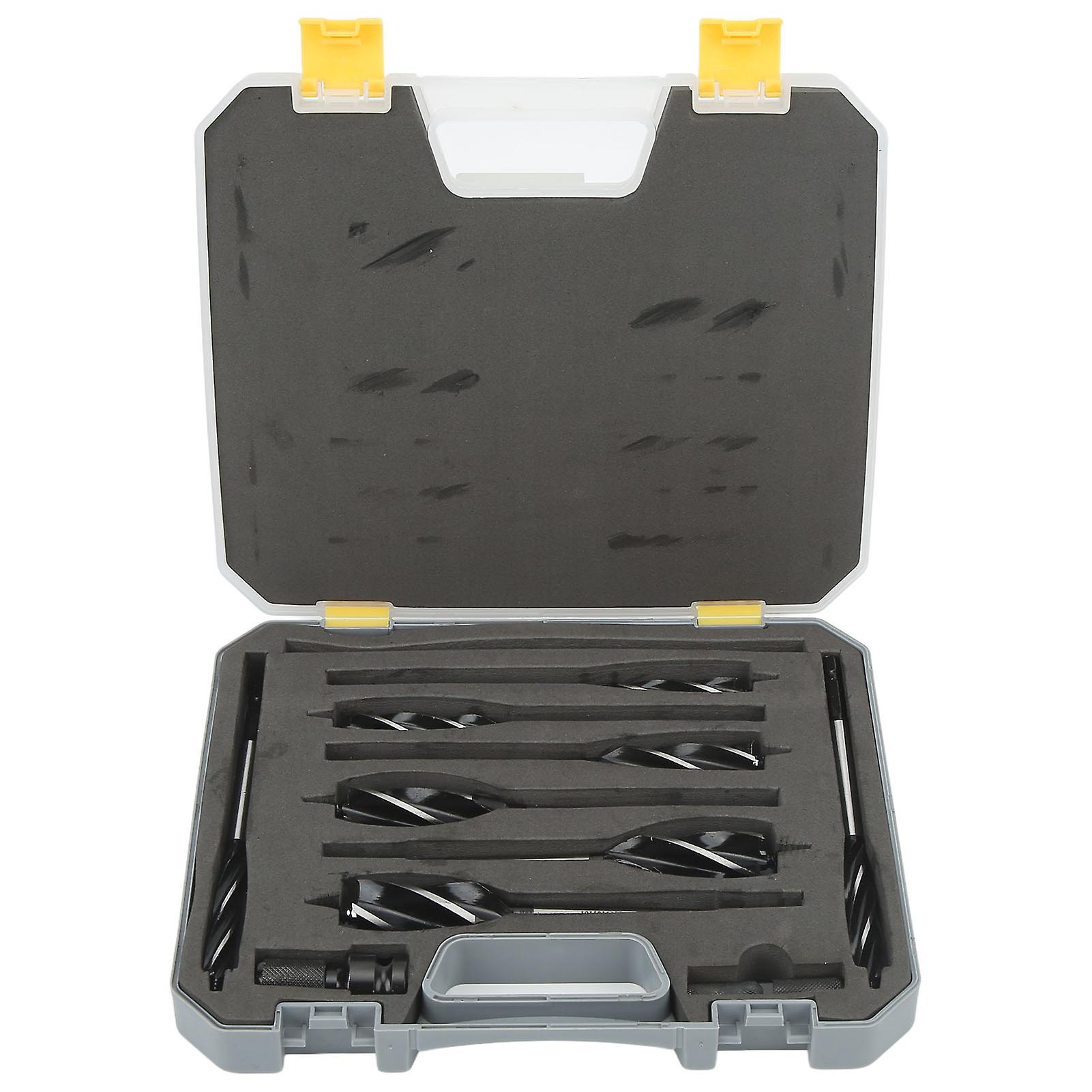 Auger Drill Bit Set 4 Slot 4 Flute Fast Chip Removal Efficient Cutting 10mm To 25mm Wood Reaming Drill Bit with Adapter 