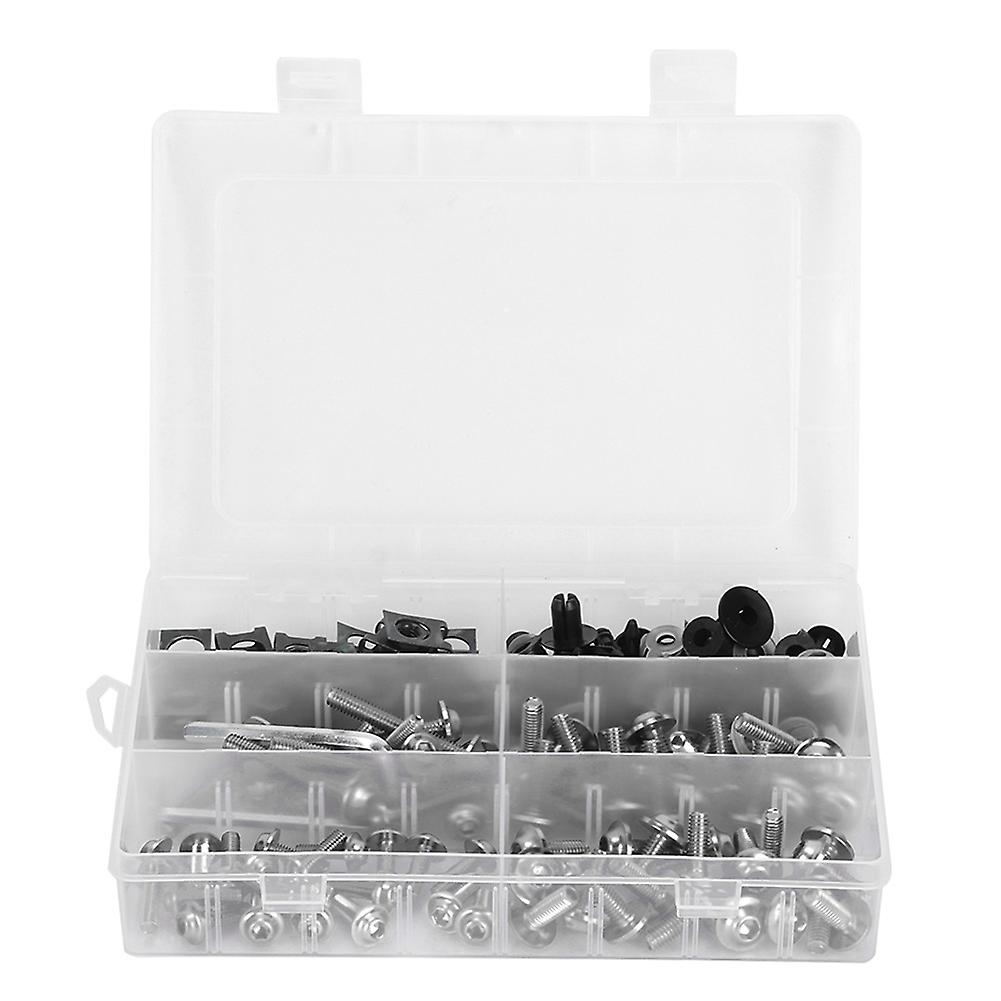 Silver Essentials: 173pcs Motorcycle Fairing Bolts Kit