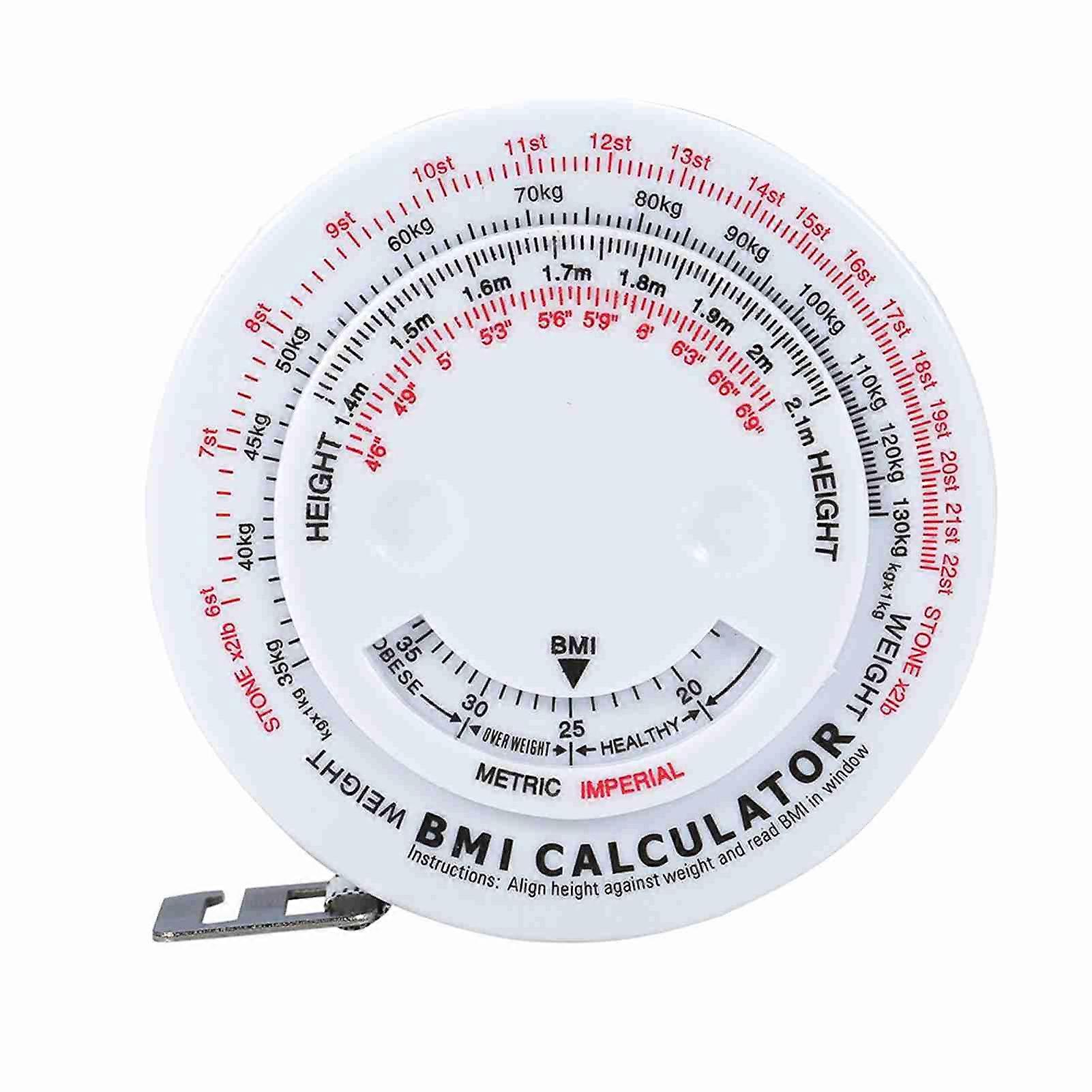 Body Fat Measuring Tape Retractable Round Fitness BMI Calculator for Accurate Body Composition and Weight Management