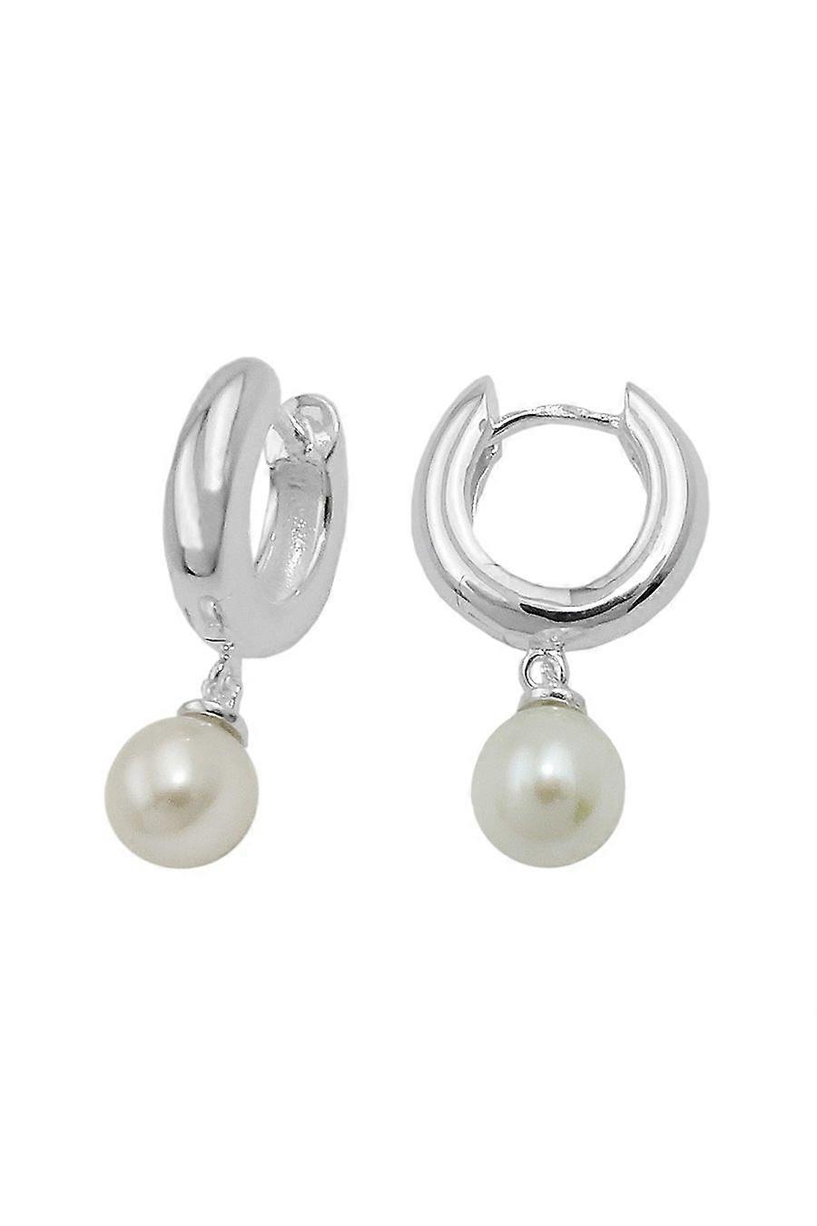 Hoop Earrings With Pearl Silver 925 - Gl93972