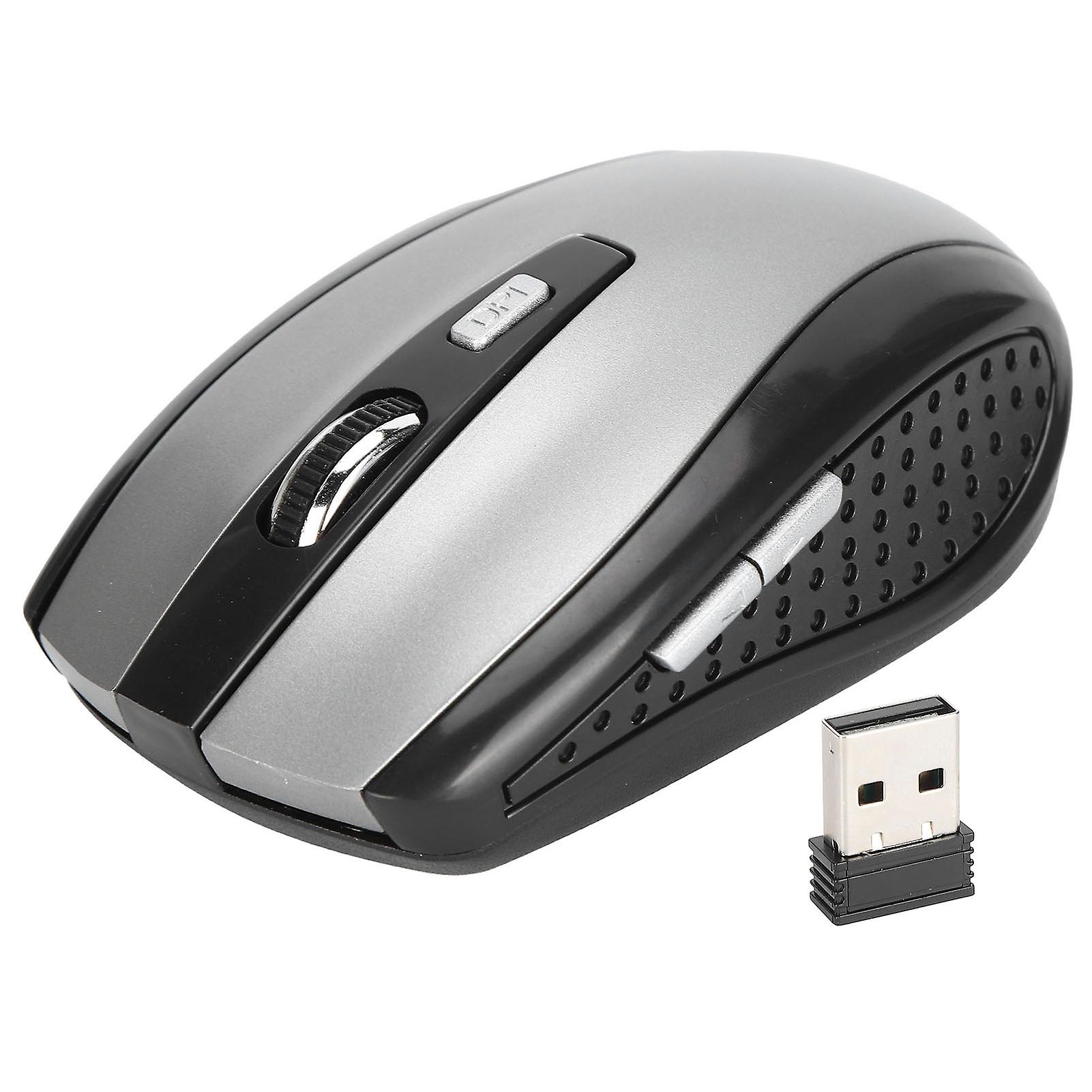 Wireless Mouse 2.4G Ergonomic Mini Optical USB Receiver for Laptop Notebook Tablet PC Gray Compact Portable