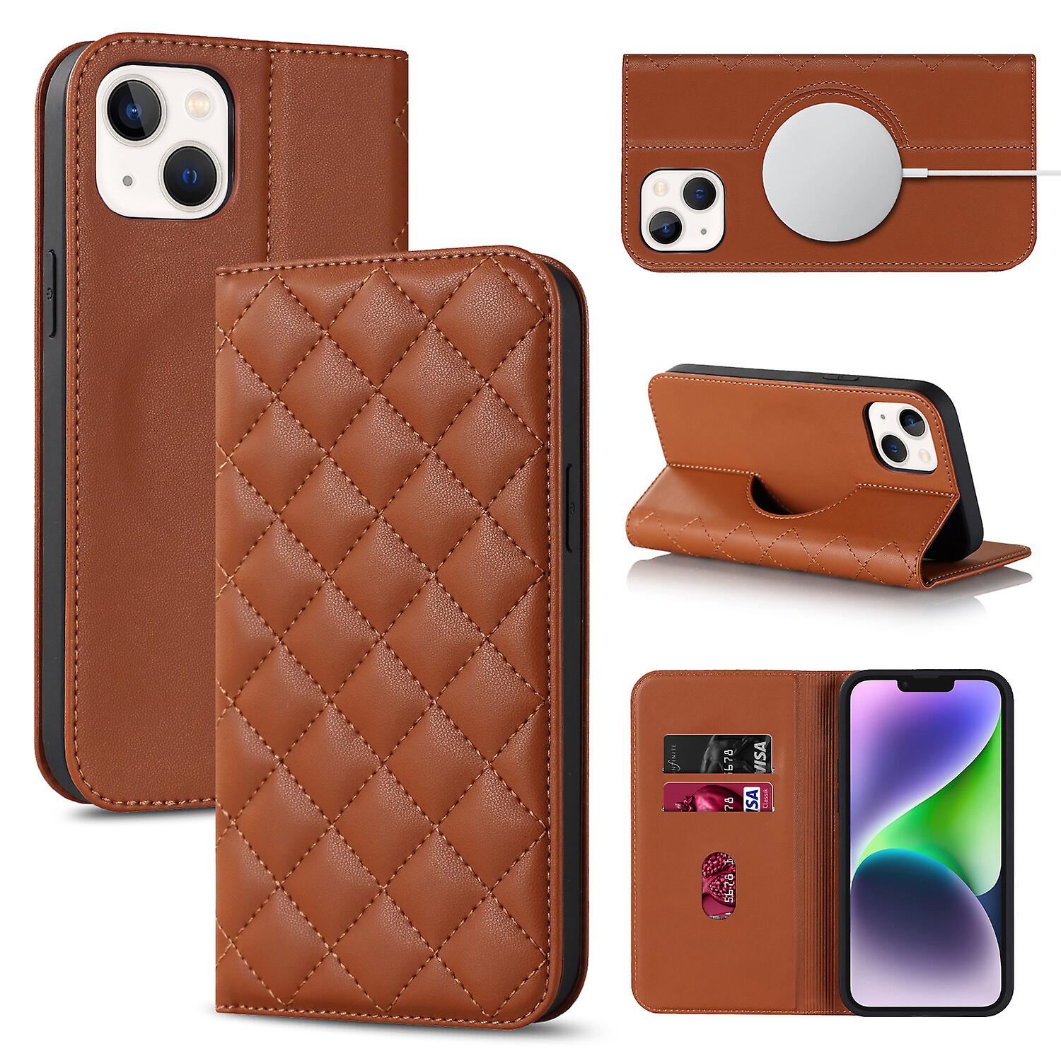 For iPhone 14 Case Leather Wallet Flip Phone Case with Magsafe