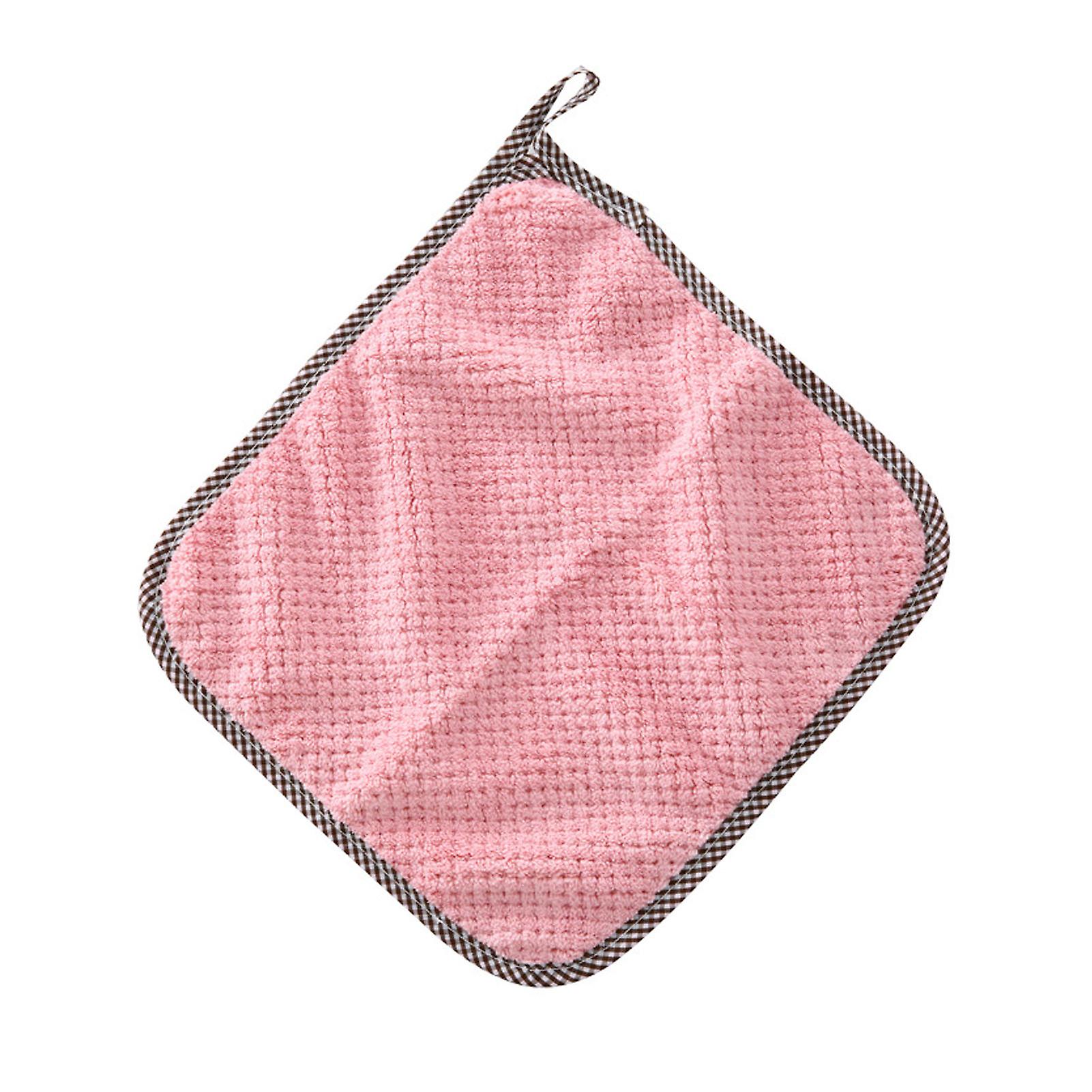 Coral Fleece Dish Towels Super Absorbent Multipurpose Cleaning Cloth with Hanging Loop for Kitchen