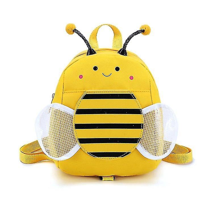 2-4 år gammal söt liten bi liten pojke ryggsäck med remmar för pojkar och flickor (gul)
