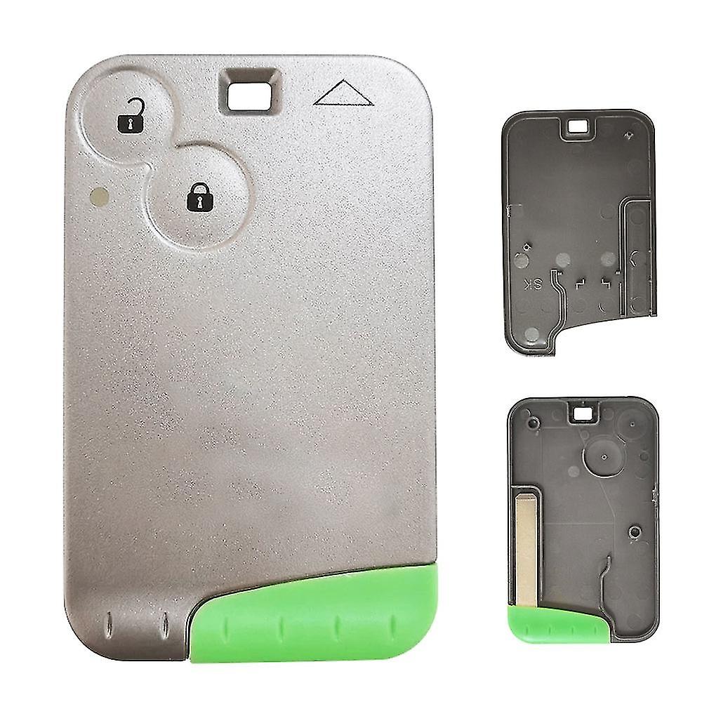 2 Button Remote Card Shell For Renault Laguna Card Key Shell Case With Grey/green Blade