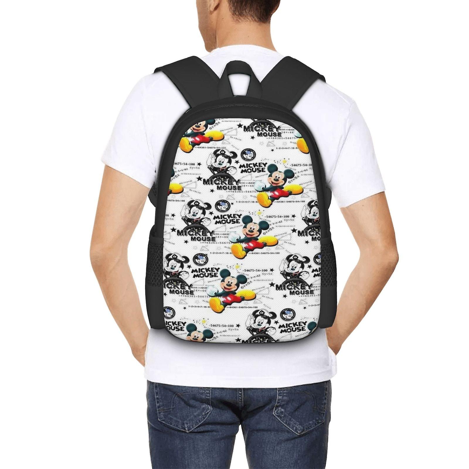 Mickey Mouse Backpack Large Capacity Laptop Bag Lightweight Adjustable Straps Casual Large Capacity