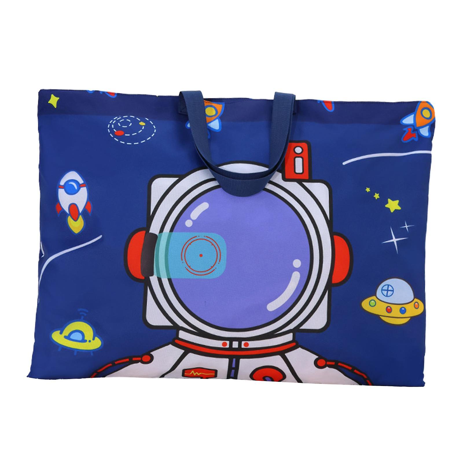 Quilt Storage Bag Foldable Blanket Clothes Organizer for Dorm Blanket Pillow Astronaut
