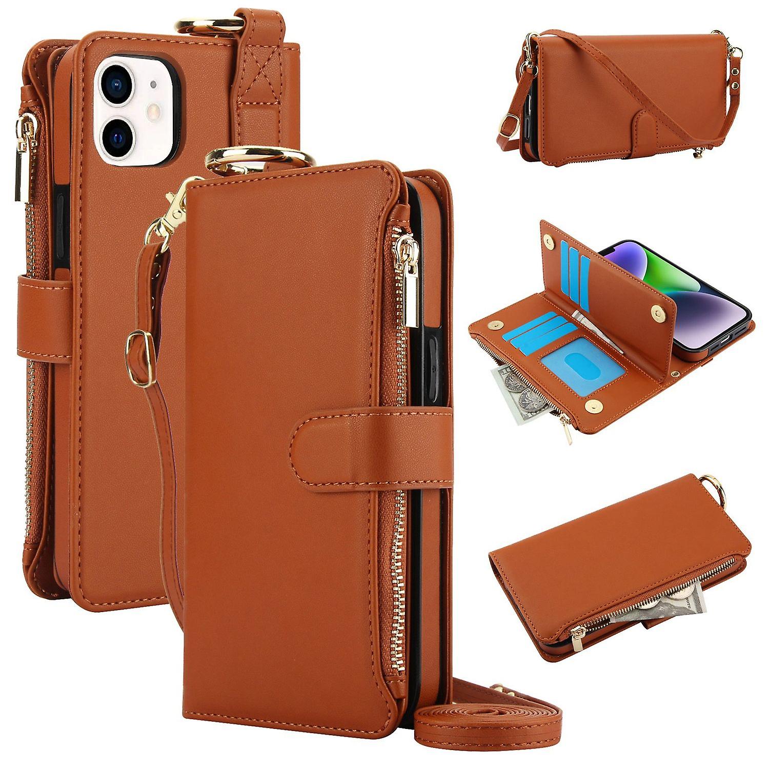 Crossbody Wallet Leather Case For iPhone 12 Pro Max / 12 mini