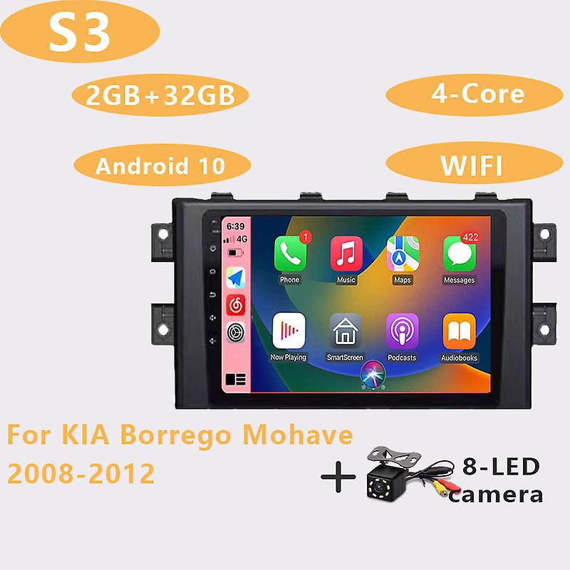 2din 4+64g 9 Inch Auto Android Radio Multimedia Player Carplay Gps Navigation For Kia Borrego Mohave 2008 2009 2010-2016
