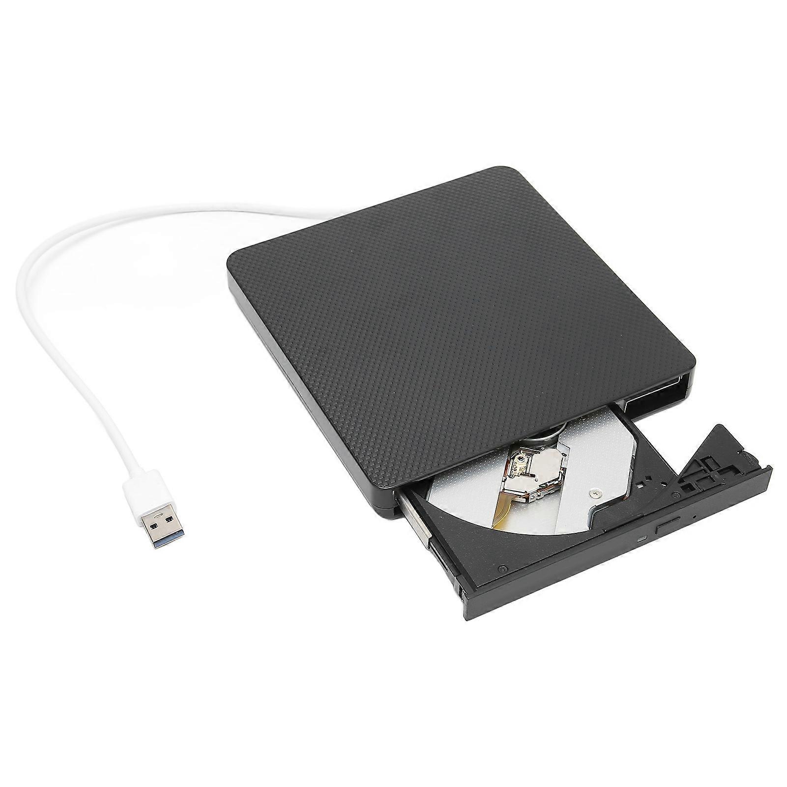 كاتب DVD خارجي USB3.0 مشغل DVD محمول ABS Shell لأجهزة الكمبيوتر المحمول متوافق مع المنافذ أقل من USB2.0 USB1.1 أسود