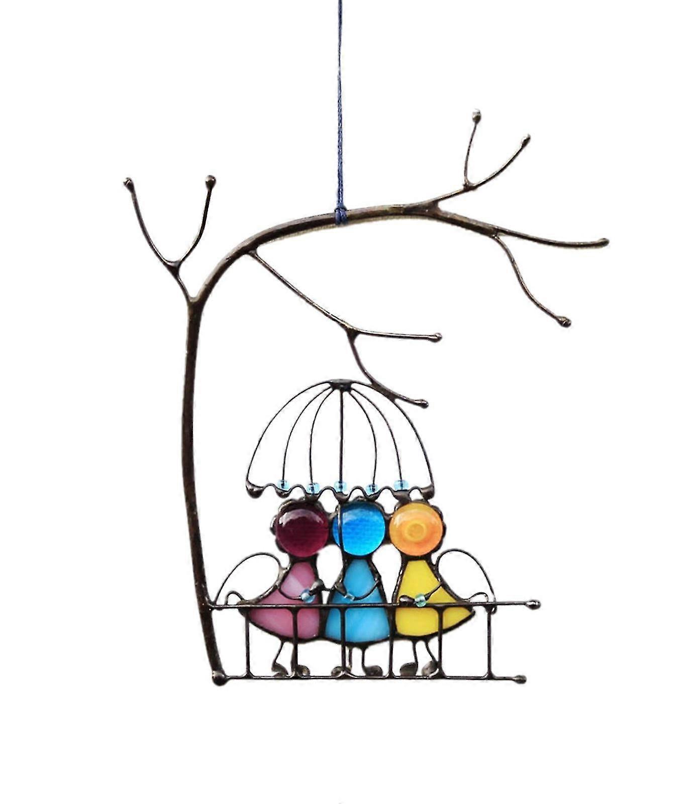 ウィンドウトリートメント交換部品サンキャッチャーアートウィンドウハンギング天使カップル愛家の装飾ギフト