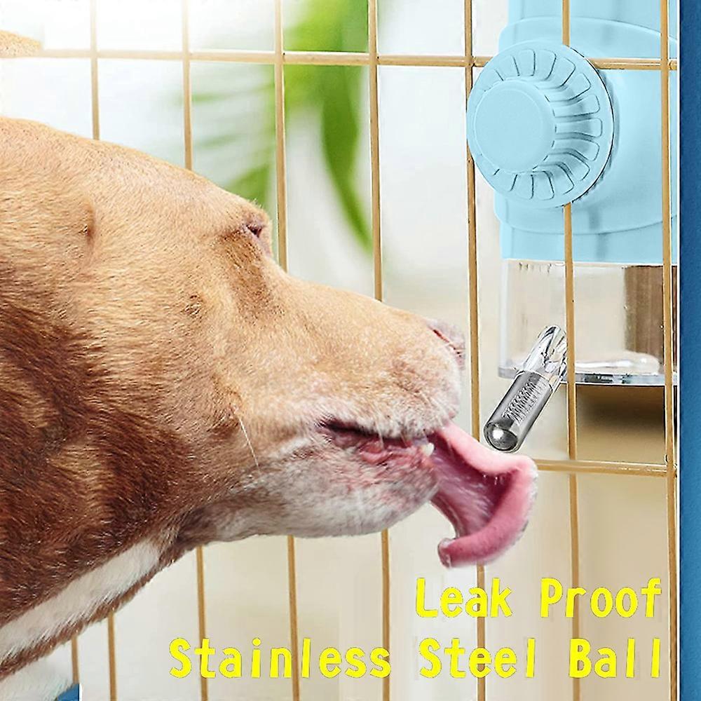 View of Dog Crate Water Bottle Stainless Steel Leak-Proof Ball Dog Water ...