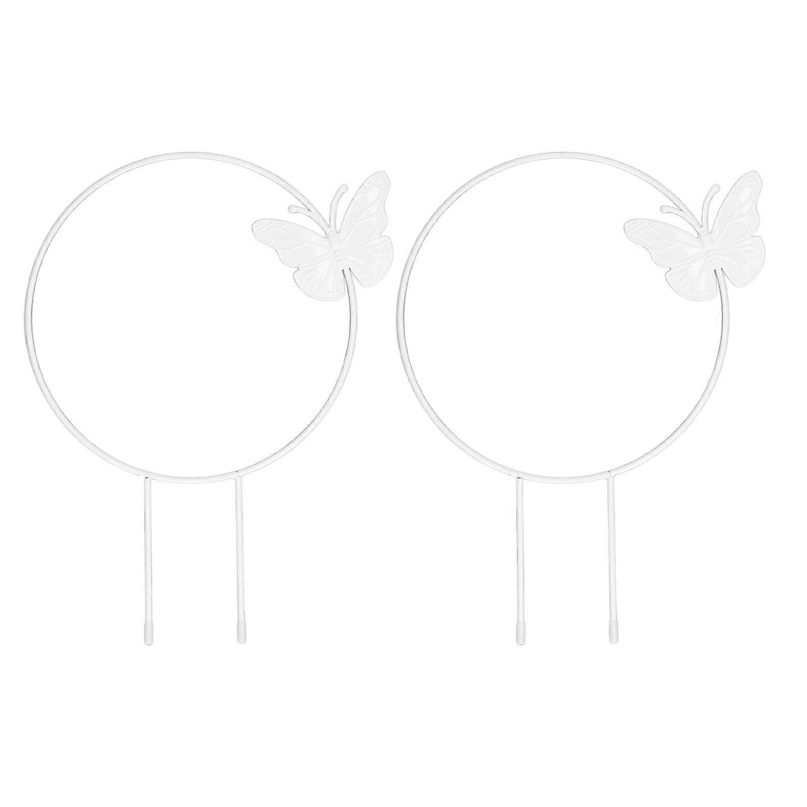 2個のバタフライガーデンクライミングトレリス装飾的な鉢植えのクライミングツタの花のための美しい鉄の植物トレリスNEW3