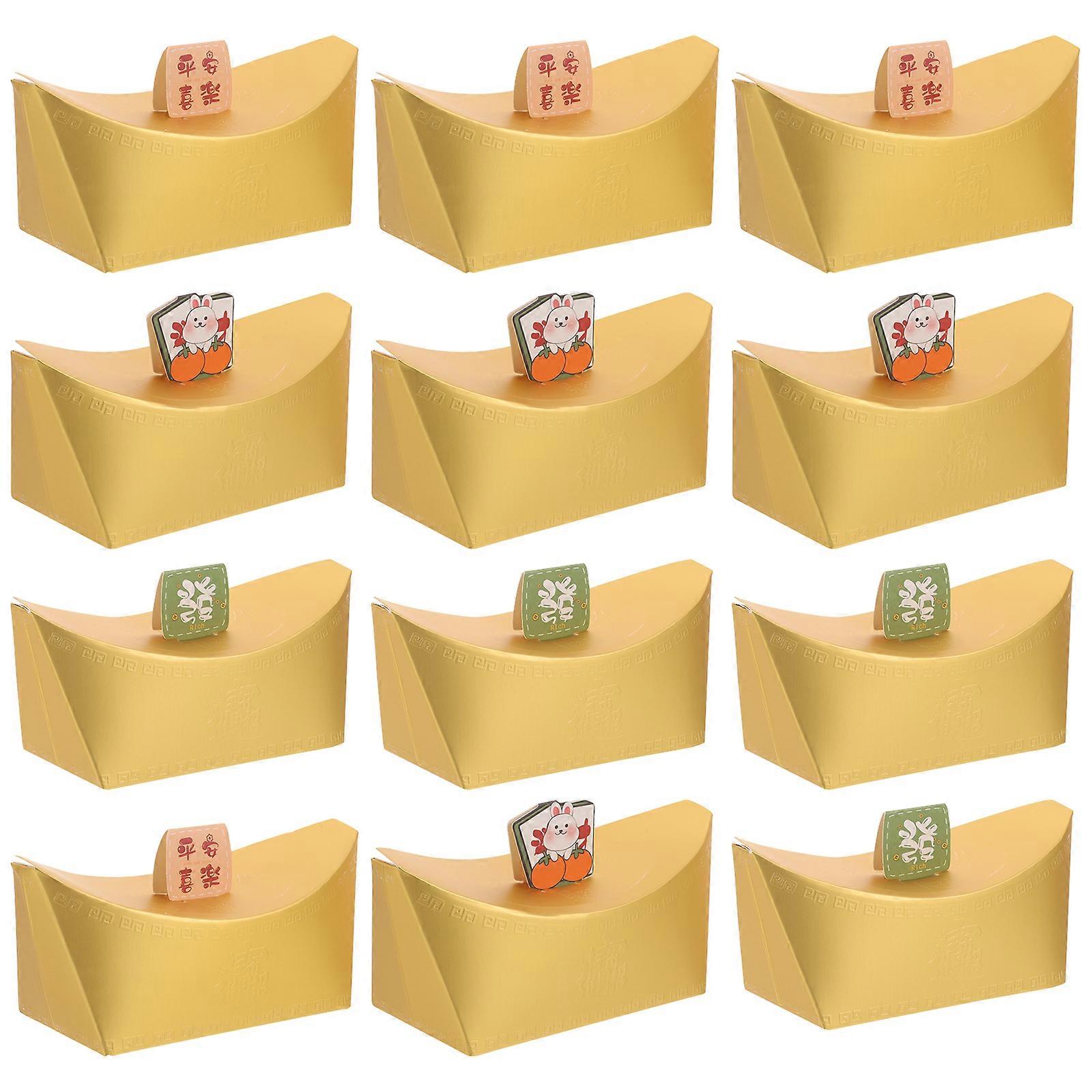 12pcs Paper Candy Boxes Themed Party Present Cases Multi-function Chocolate Boxes