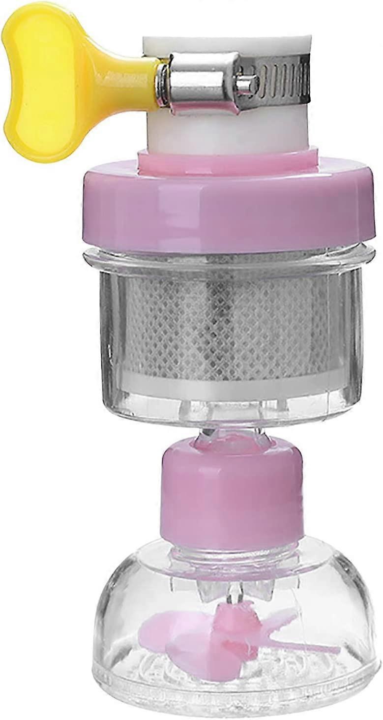 Faucet Booster Filter, 360 Swivel Shower Faucet Attachment, Economy Valve, Jet Regulator, Water-Saving Filter And Anti-Splash (Pink)