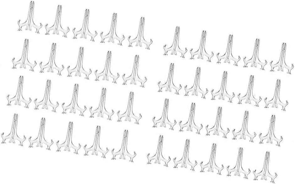 Set Of 40 Psc Plastic Easel Stands Dish Plate Photo Frame Display Rack - 3" 4"