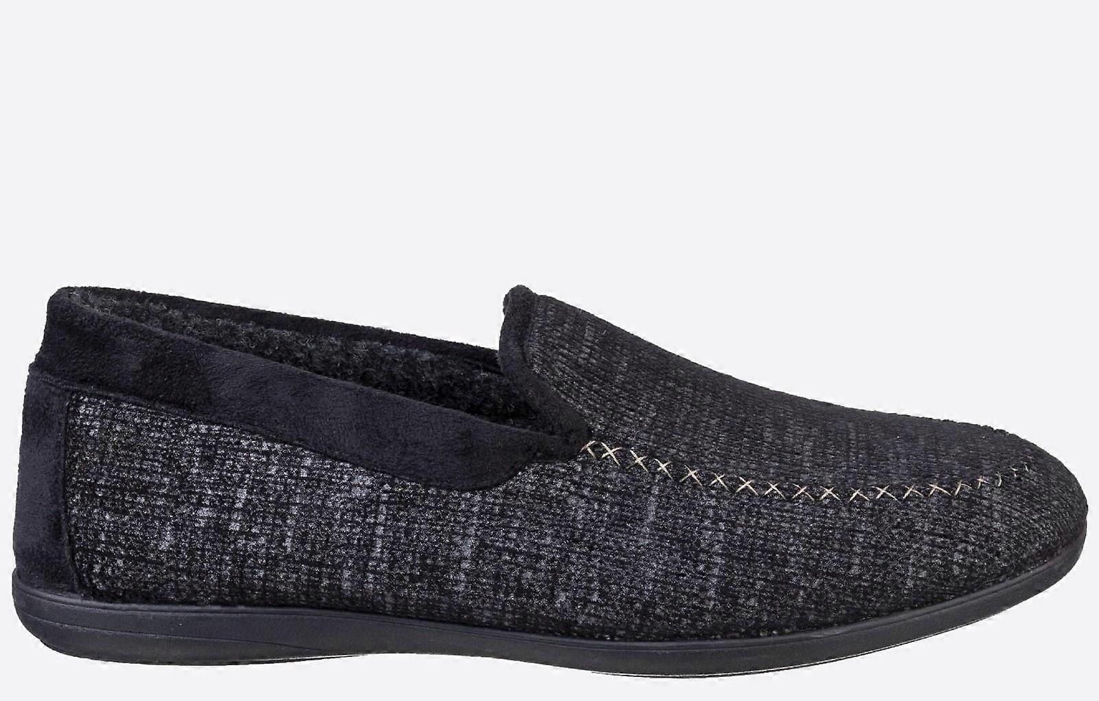 Cotswold Stanley Loafer Slippers Black