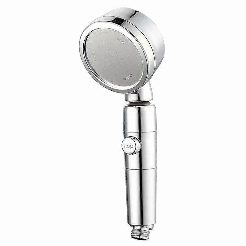 Handheld universal pressurized shower head (silver-plated)