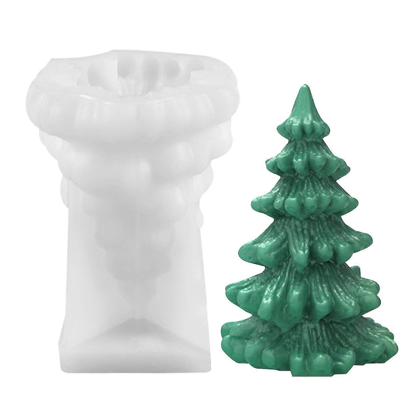 Diy Candle Making Mould Easy To Clean Not Stick Xmas Pine Tree Shape Tools For Biscuit Chocolate Ice Cube Tray Diy Mold