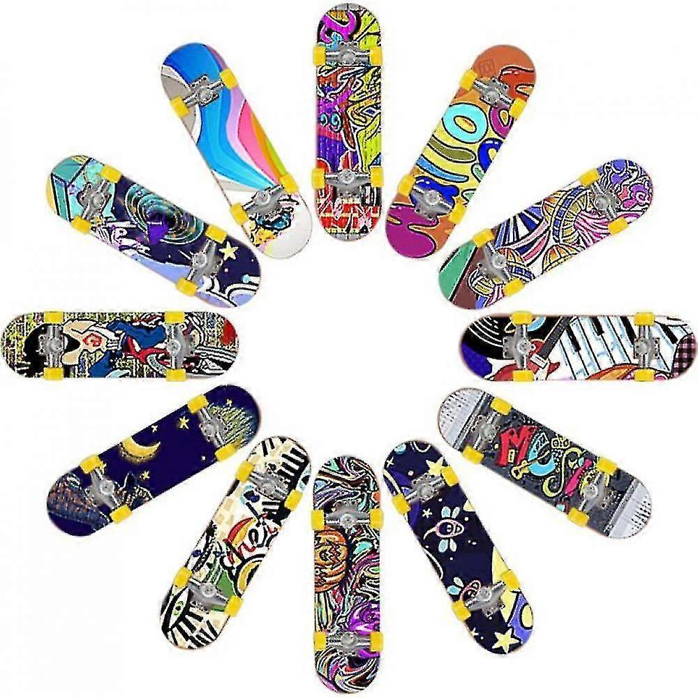 12pcsfinger Skateboard Mini Desktop Toy Set