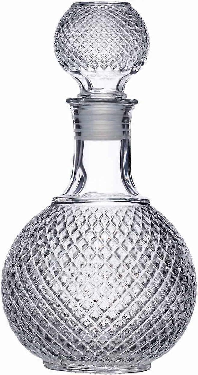 Karafka do whisky i marki, szlifowane szkło, korek z silikonową uszczelką, 1L