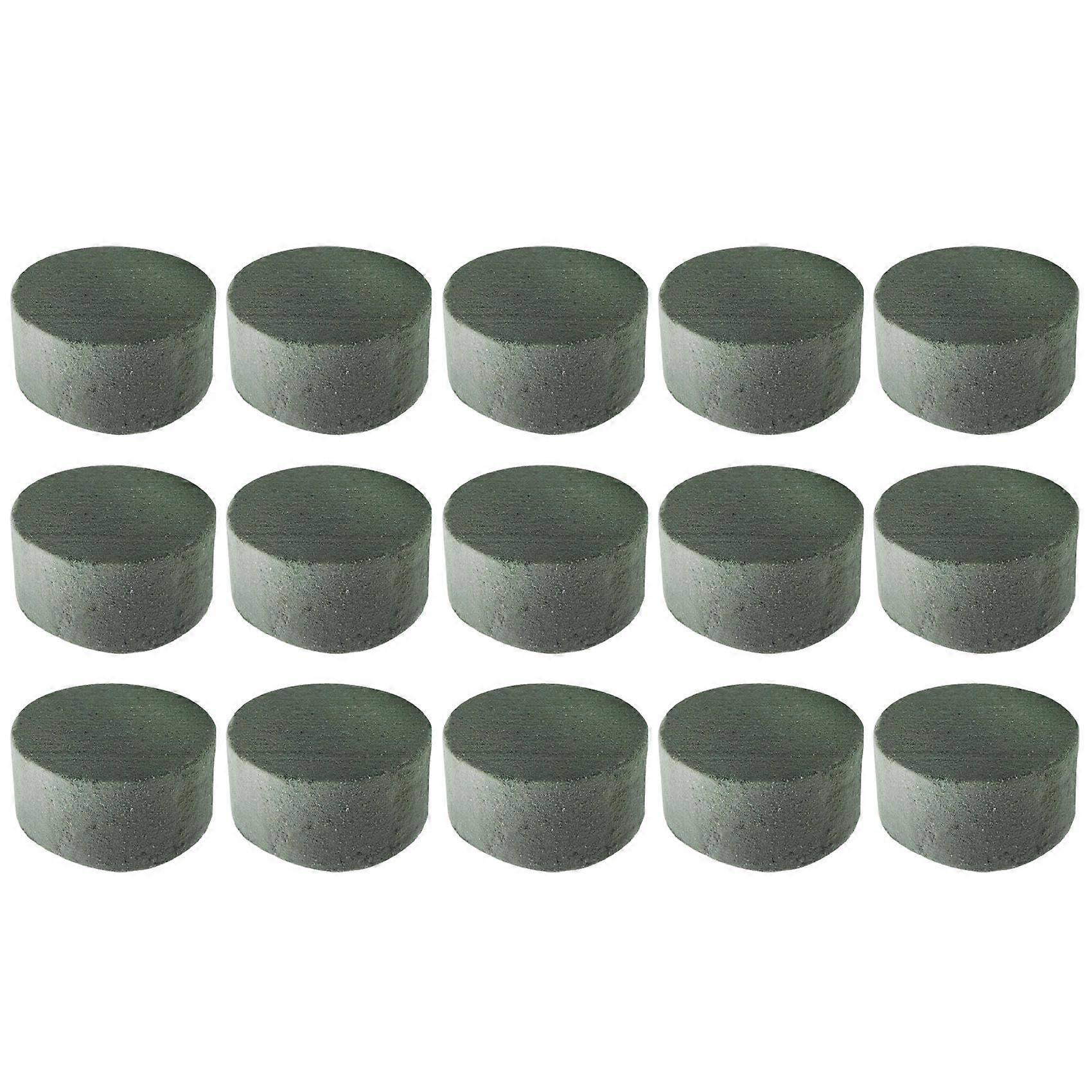 Floral Foam, 15 PCS Round Dry Floral Foam Blocks, Green Styrofoam Blocks for Artificial Flowers, Gr