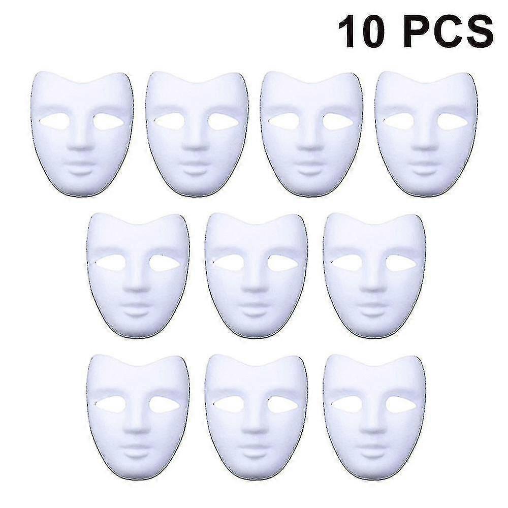 10 Pieces Halloween Mask Masks Made Of Plastic For Handicrafts And Painting - JA