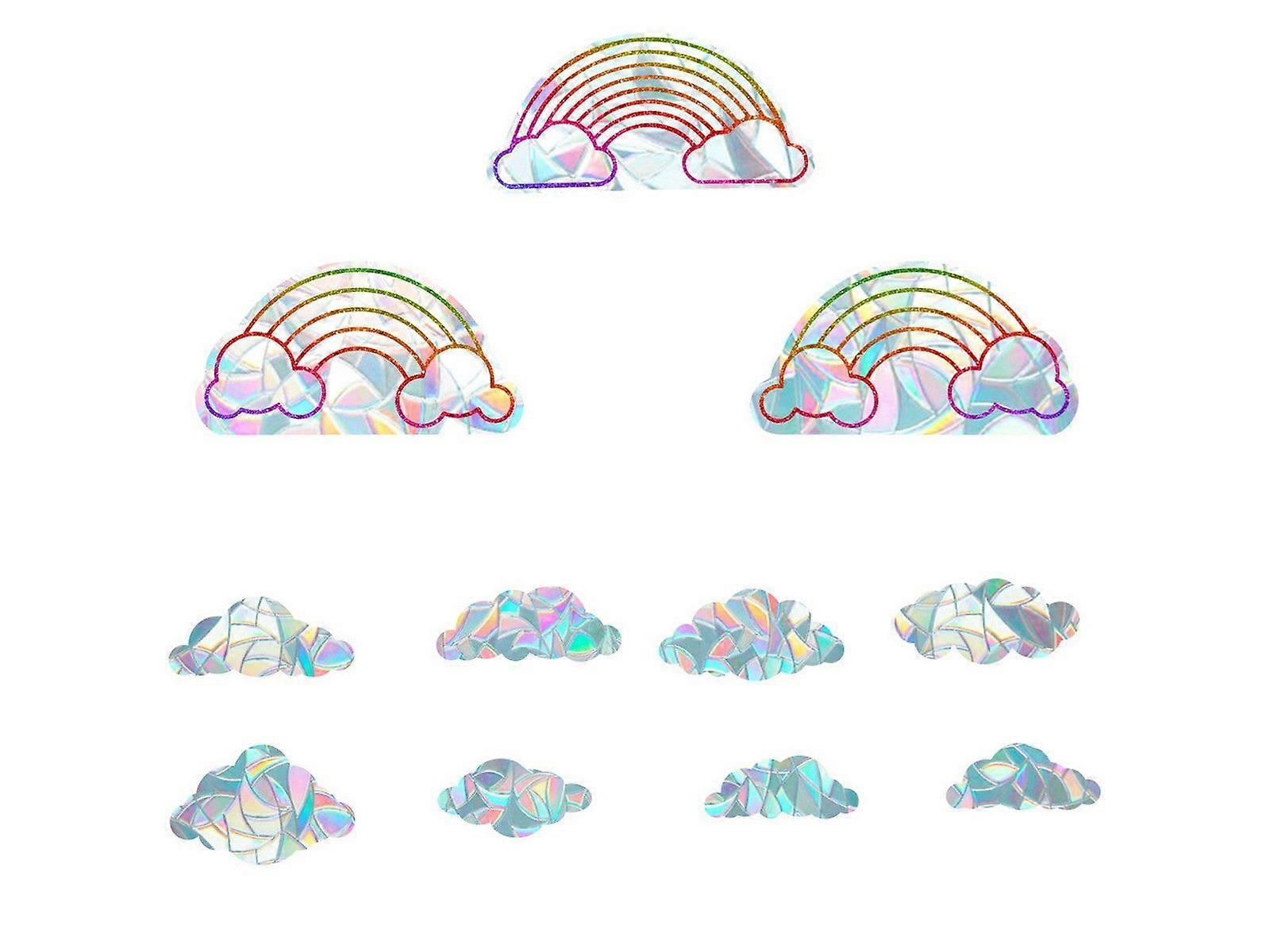 2Set Suncatcher Window Sticker Window Clings Static Window Decal Rainbow Cloud