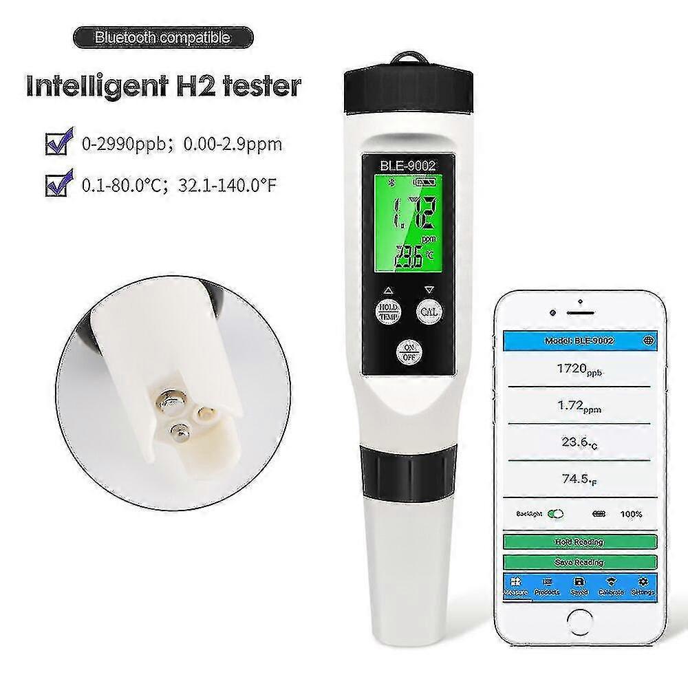 2022 Digital H2 Meter Temp &amp; Hydrogen-rich Tester 0-2990ppb Auto-calibration Blue Tooth App Online Monitor Drinking Water Tool