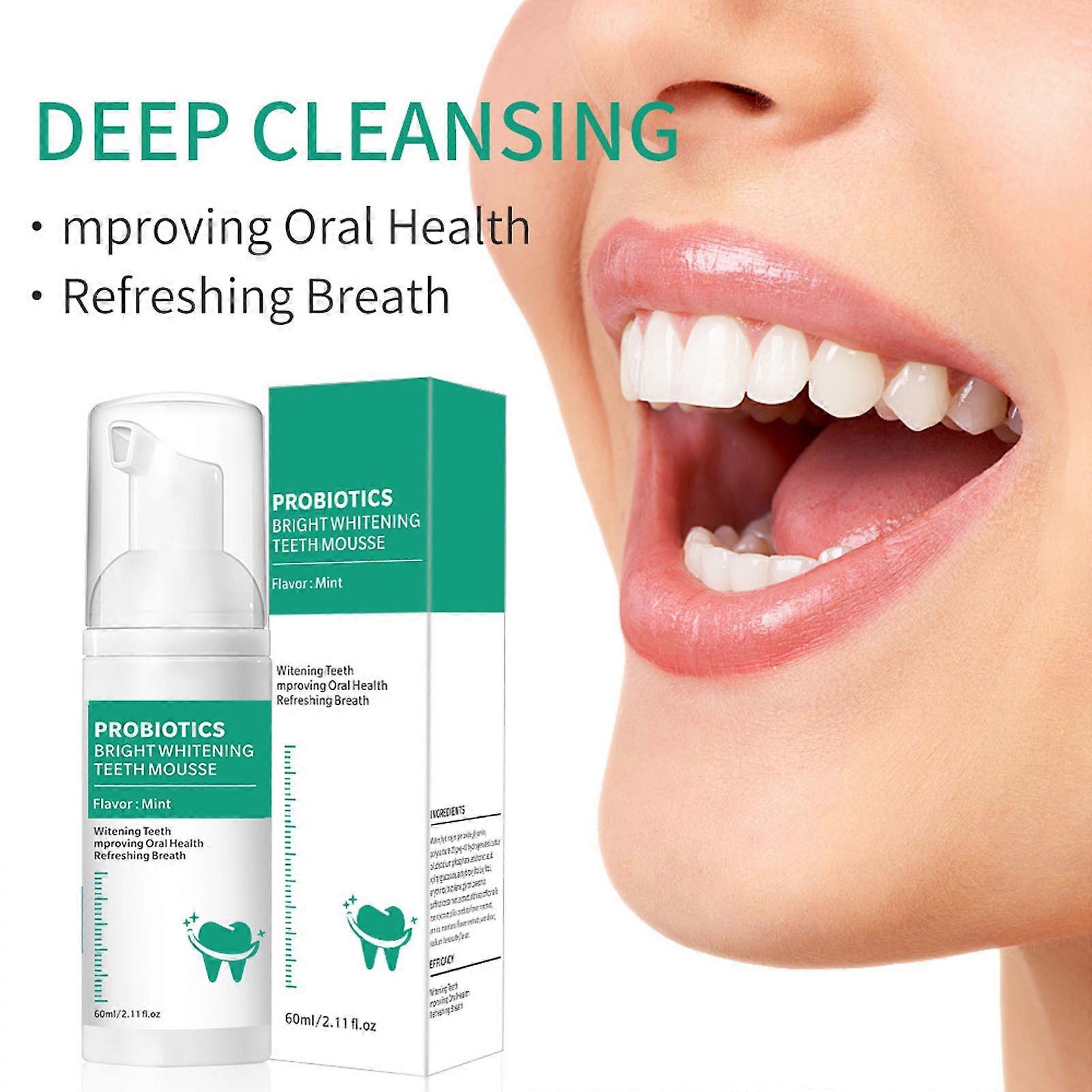 Teeth WhiteningMousse Toothpaste Clean Foam Toothpaste Whitening Toothpaste Whitening Teeth Foam Toothpaste Intensive Stain Removal Toothpaste 60ML