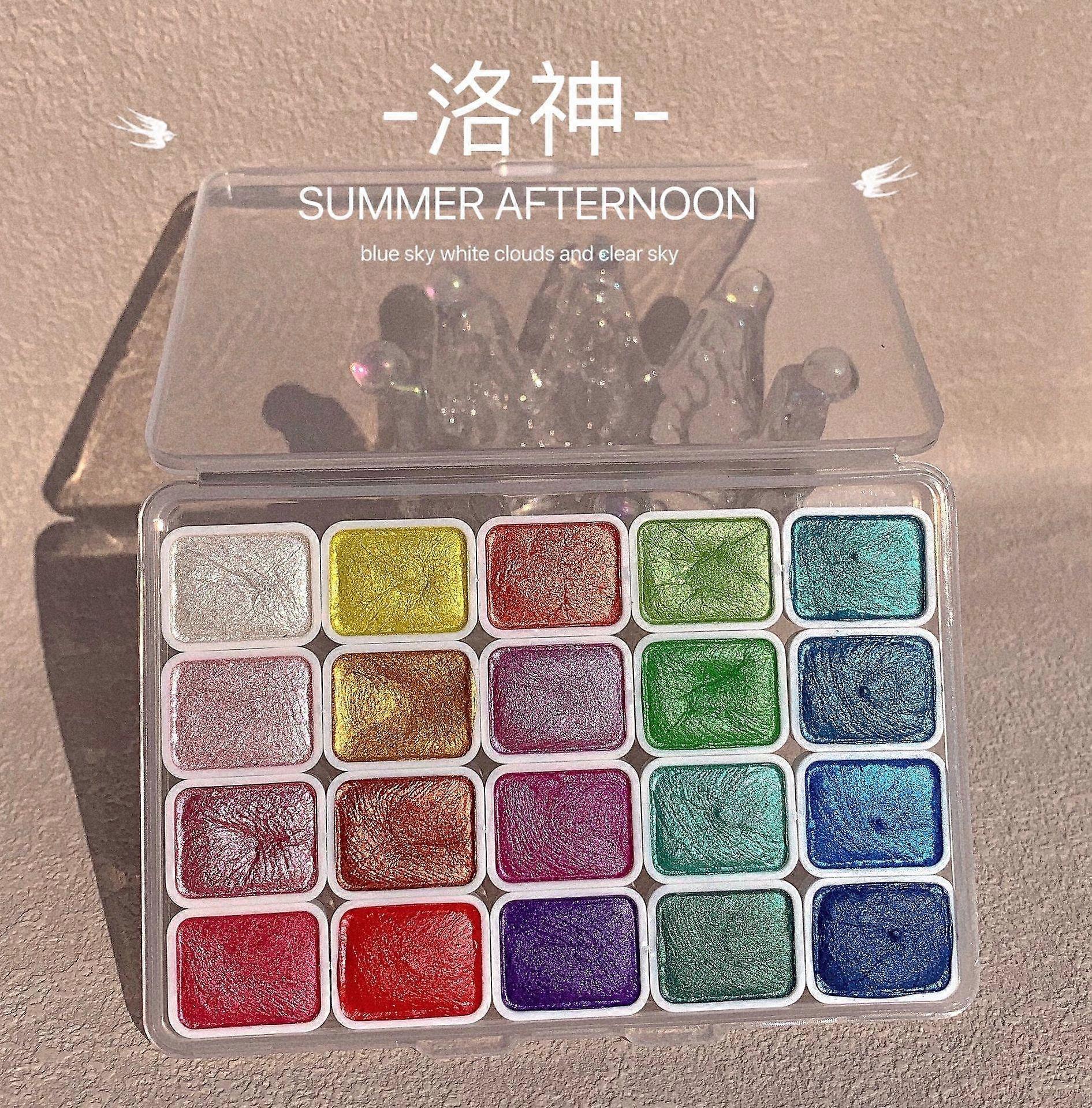 20 لونا مجموعة طلاء بالألوان المائية ، طلاء ألوان مائية متعدد ، دهانات معدنية