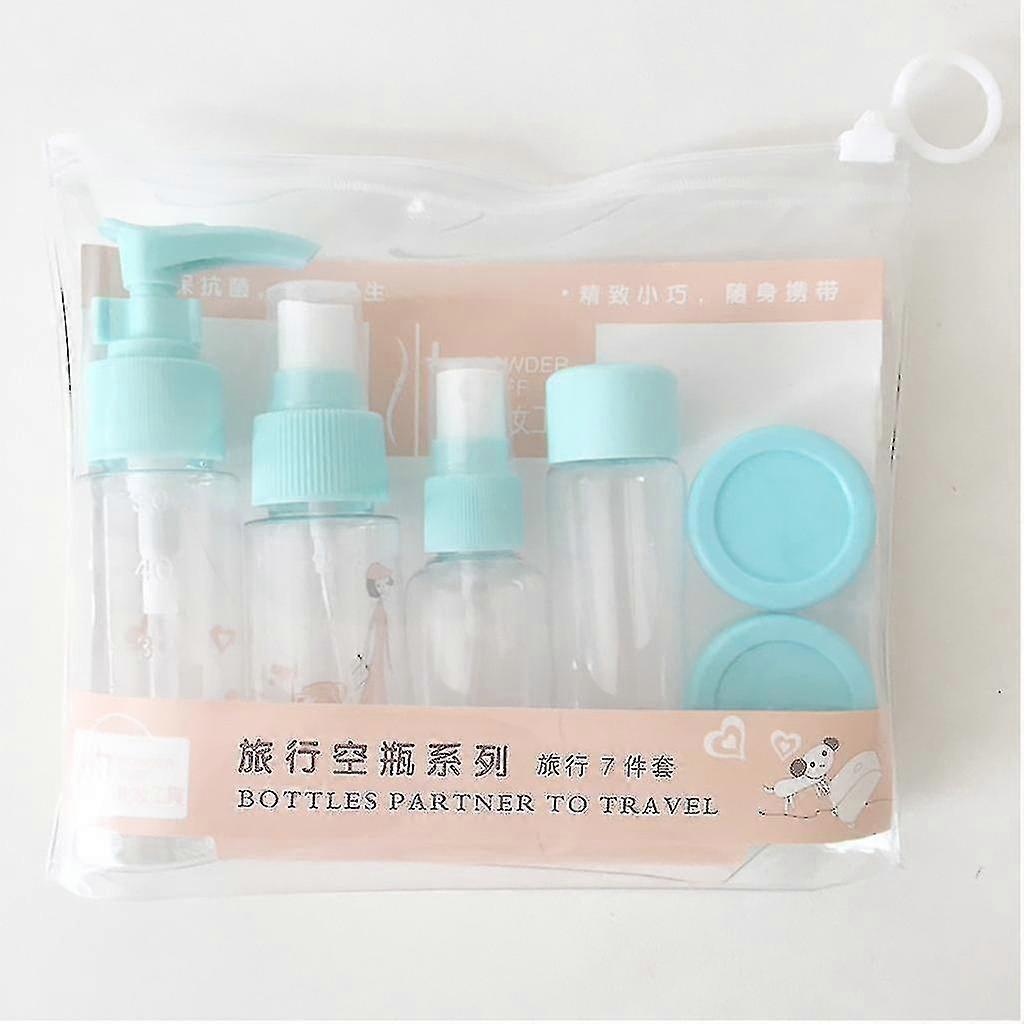 Travel Empty Bottle 7 Piece Set Perfume Subbottling Cosmetics Subbottling Spray Bottle Set Blue