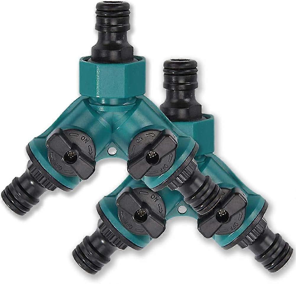 2-way Splitter With Shut-off Valve Hose Connector 3/4" Hose Connector