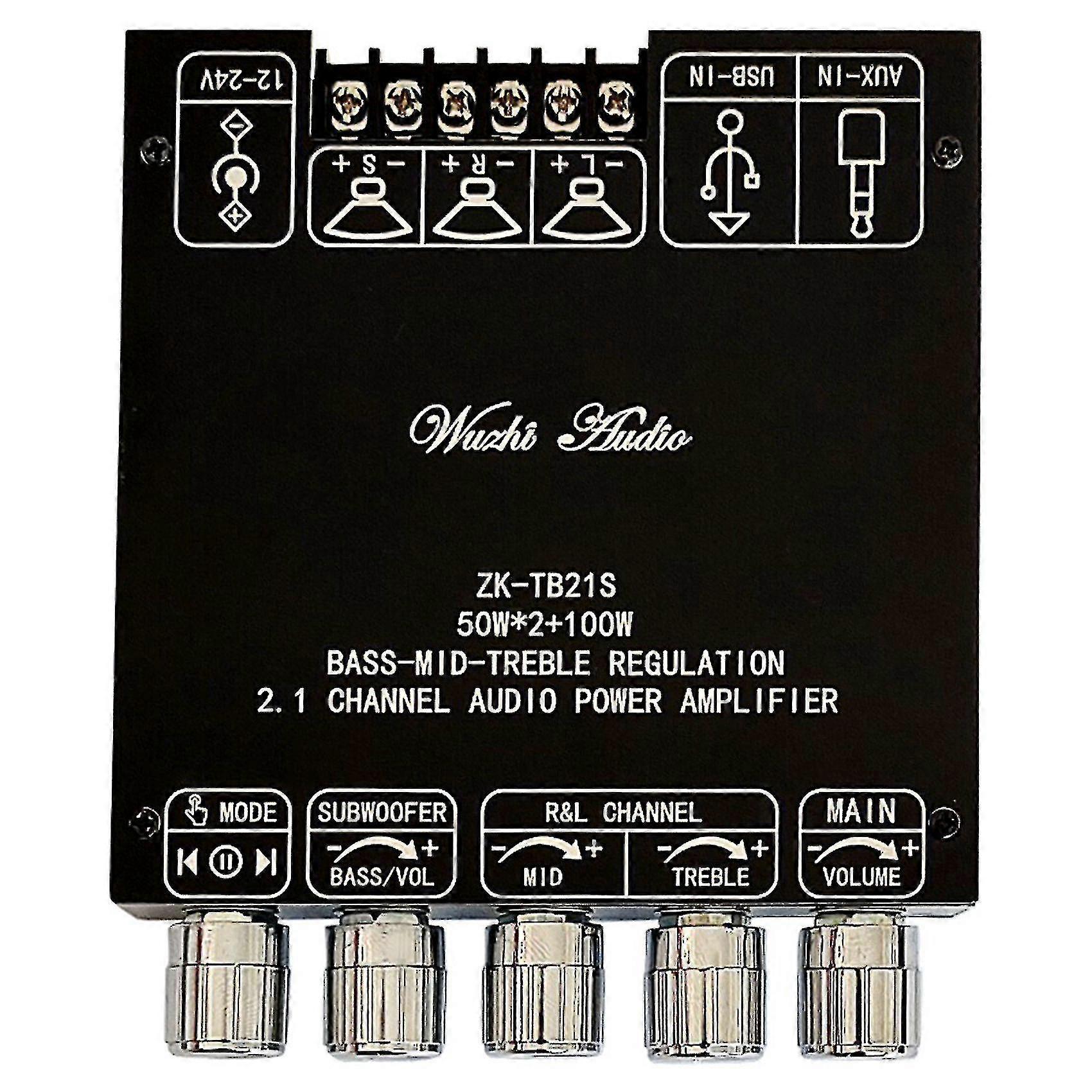 -tb21s Bluetooth 5.1 Stereo Audio Receiver Amplifier Board 2.1channel Amp Module For Speakers Tpa31