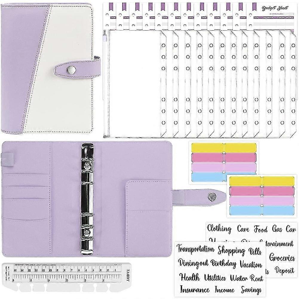 Cash Envelopes For Budgeting, Budget Binder,30pcs Ring Binder Set With Zipper Envelopes,for Saving Envelopes Organizer D