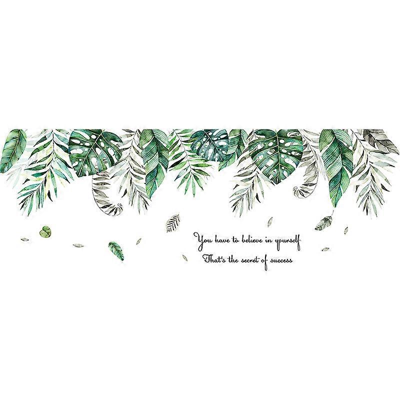 Tropical Leaves Wall Decals Removable Jungle Green Palms Tree Plant Wall Stickers