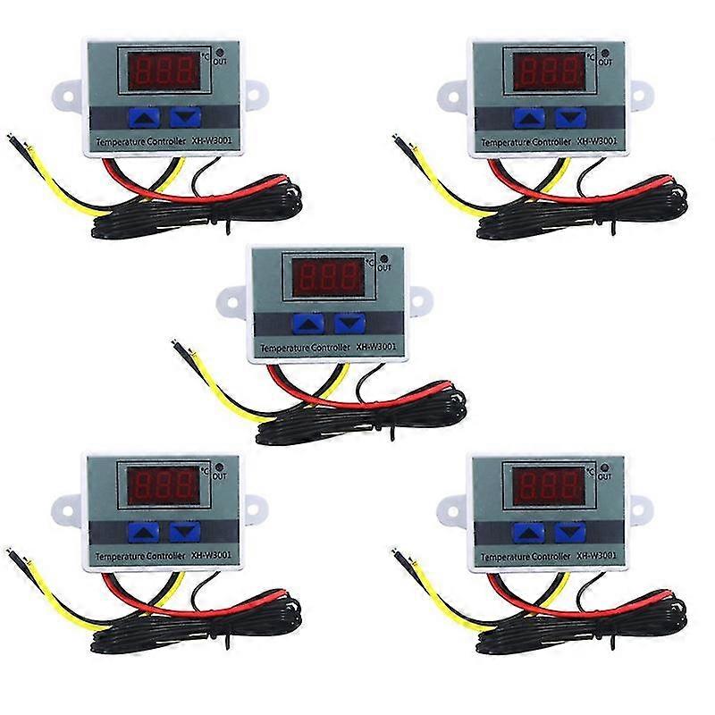 5pcs 110-220v Ac Digital Led Temperature Controller Xh-w3001 For Incubator Cooling Heating Switch Th