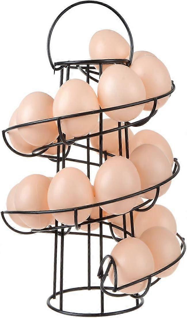 Egg holder - Self - support Metal Line Egg storage manager for kitchen counter - black