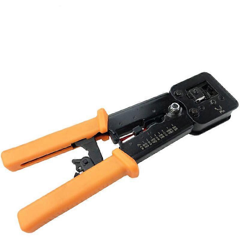 Pass Through RJ45 Crimping Tool (for Internet Network Connector) (Tool Only),Orange