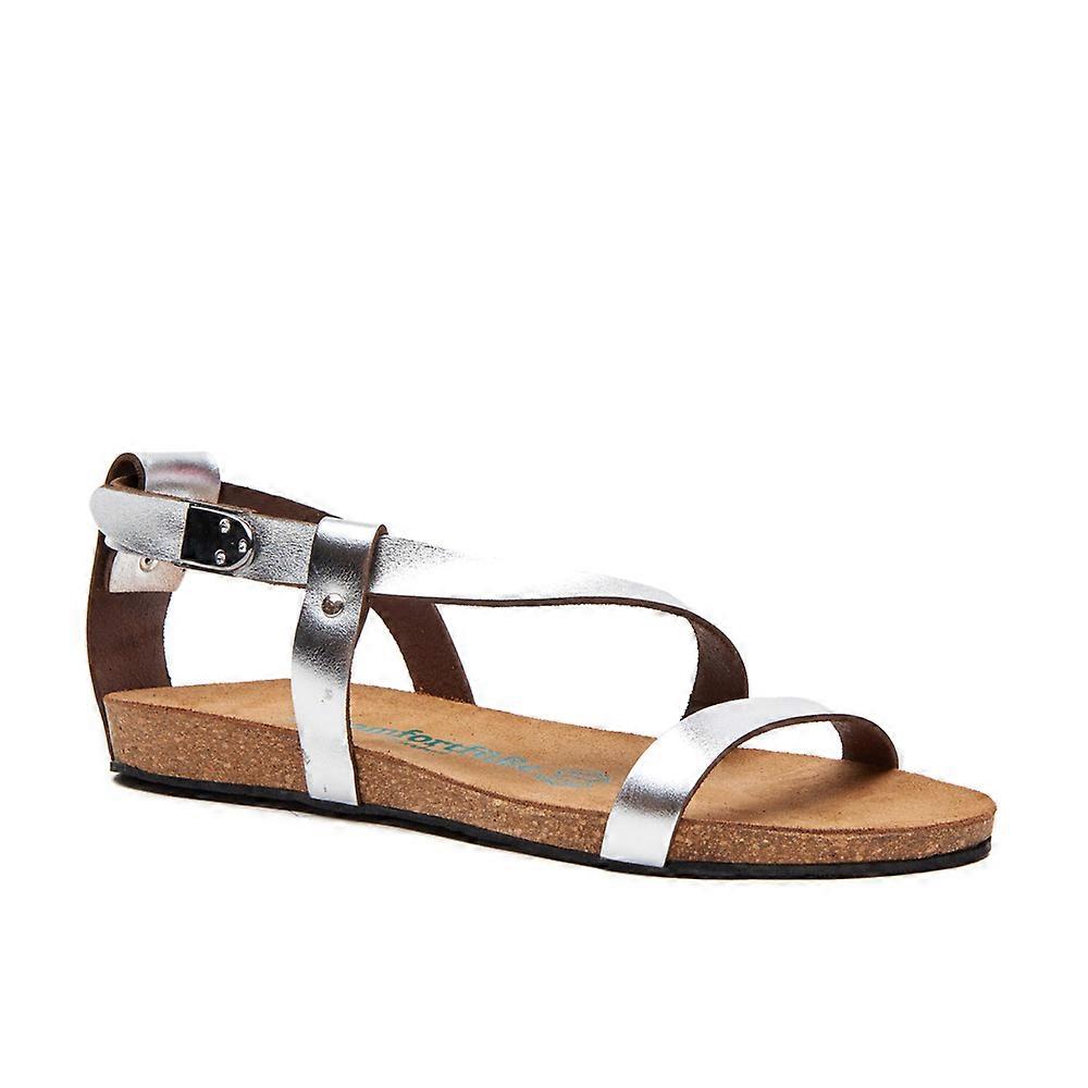 Leather Sandals With Cork For Women