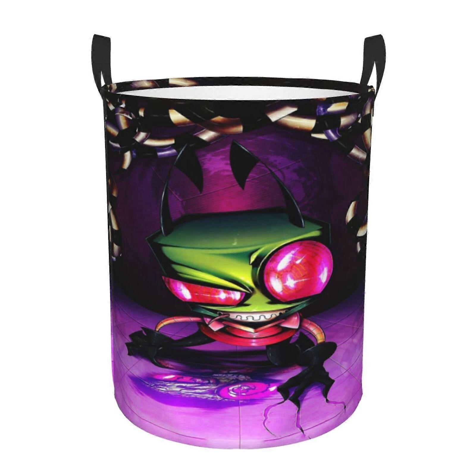 Invader Zim Gir 3D grafikus láng mosókosár tűz láng ruhák akadályozó tárolás fogantyúval SYS28806